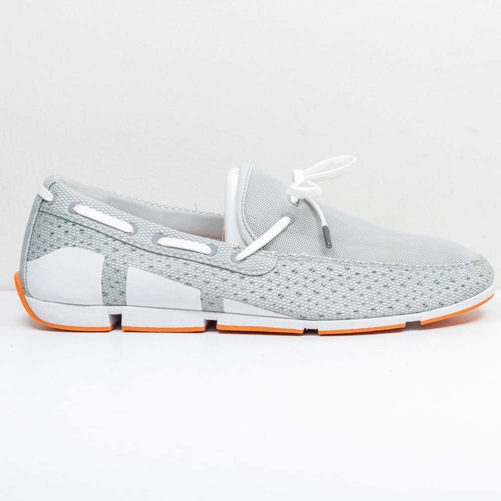 SWIMS Breeze Mesh Breathable Lightweight Boat Shoe Loafers Gray Orange Sz 9